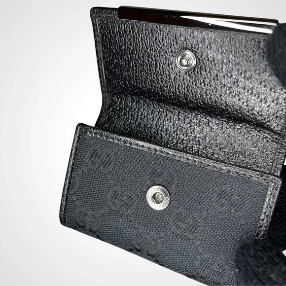 Gucci Black GG Canvas Leather 6 Key Case - Picture 3 of 7